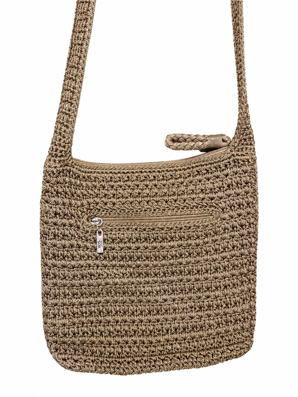 The Sak taupe woven crossbody bag